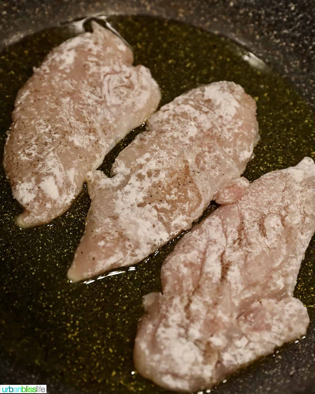 saute chicken in a pan