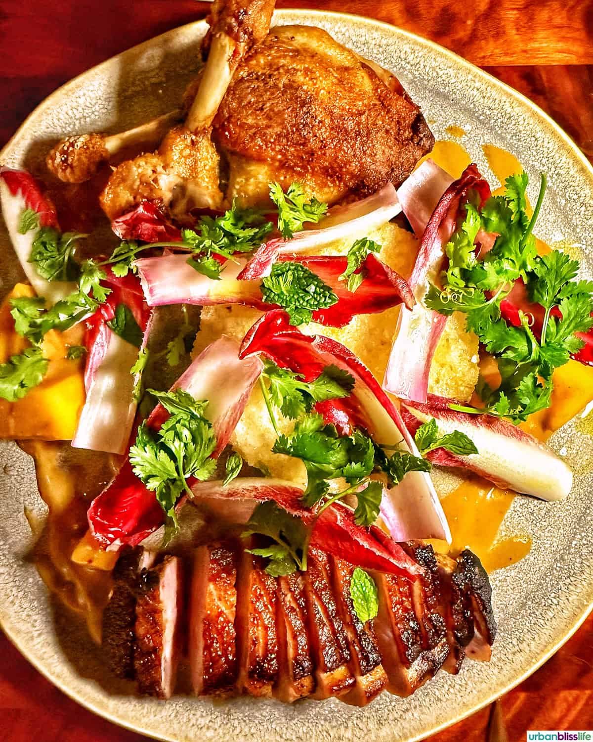 duck for two at Arden restaurant in Portland, Oregon.