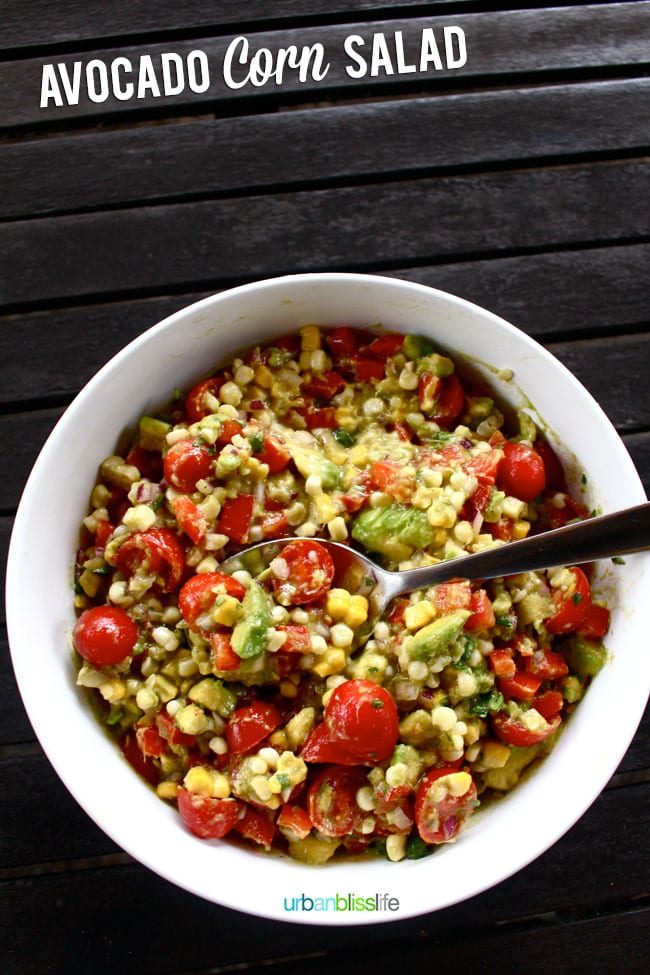 Avocado Corn Salad from the stove
