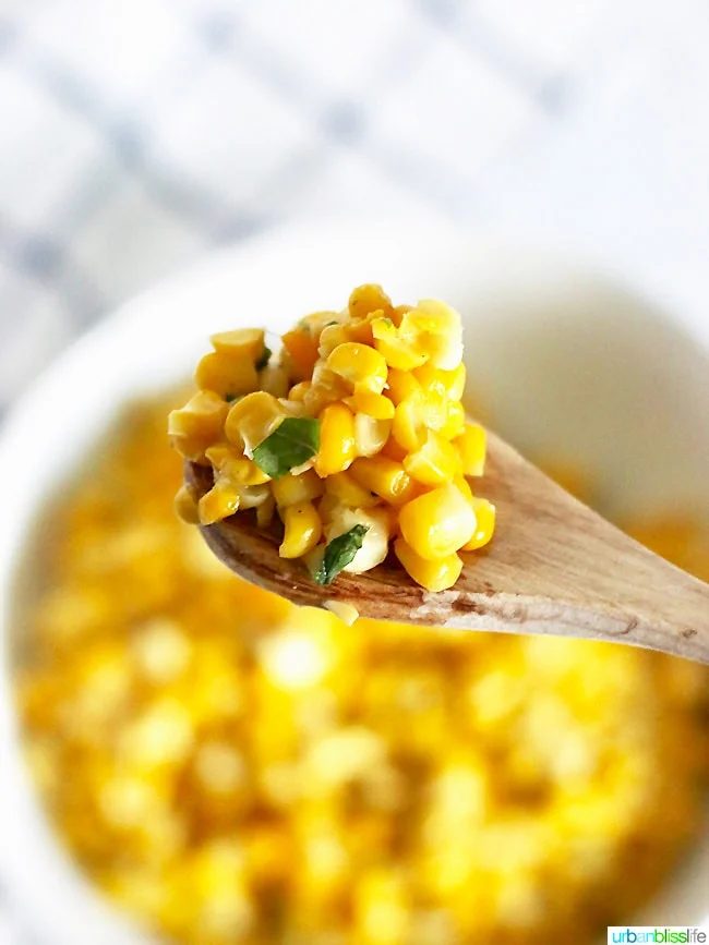 Grilled or Sautéed Corn with Basil Butter