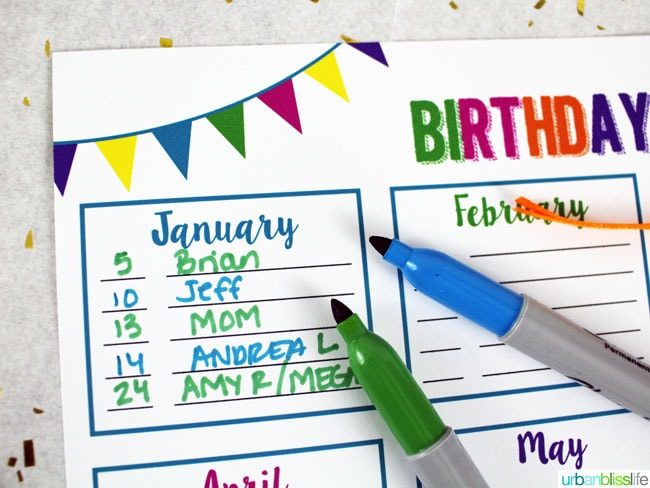 Birthday Planner Printable by UrbanBlissLife.com