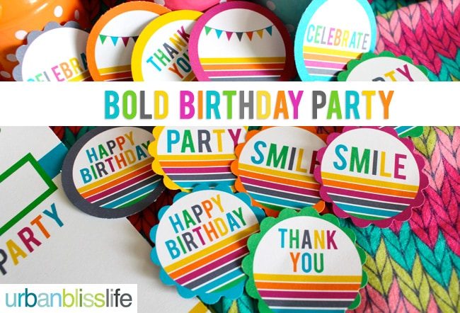 Bold Rainbow Birthday Party Printables by Urban Bliss