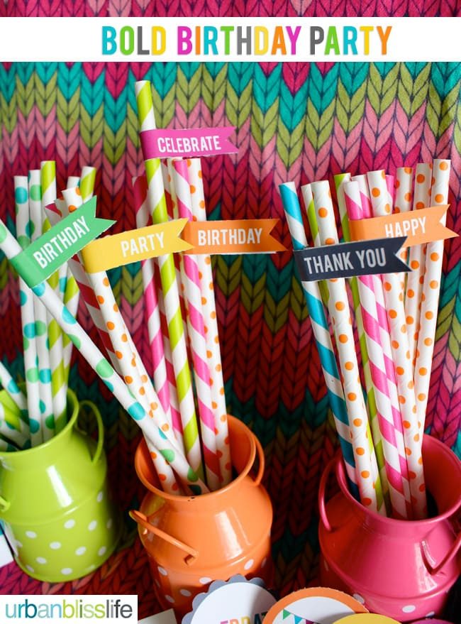 Bold Rainbow Birthday Party Printables by Urban Bliss