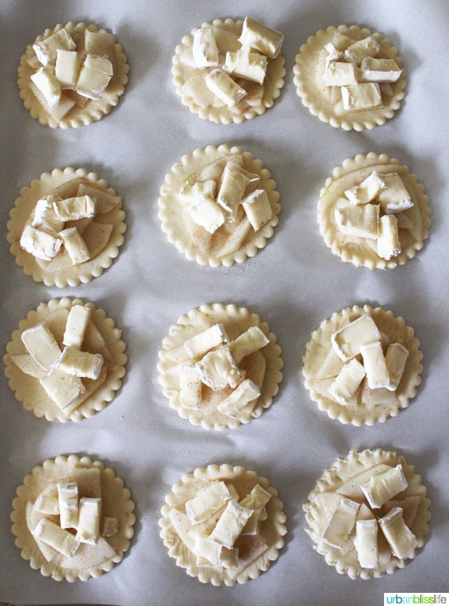 brie and sliced pears in puff pastry