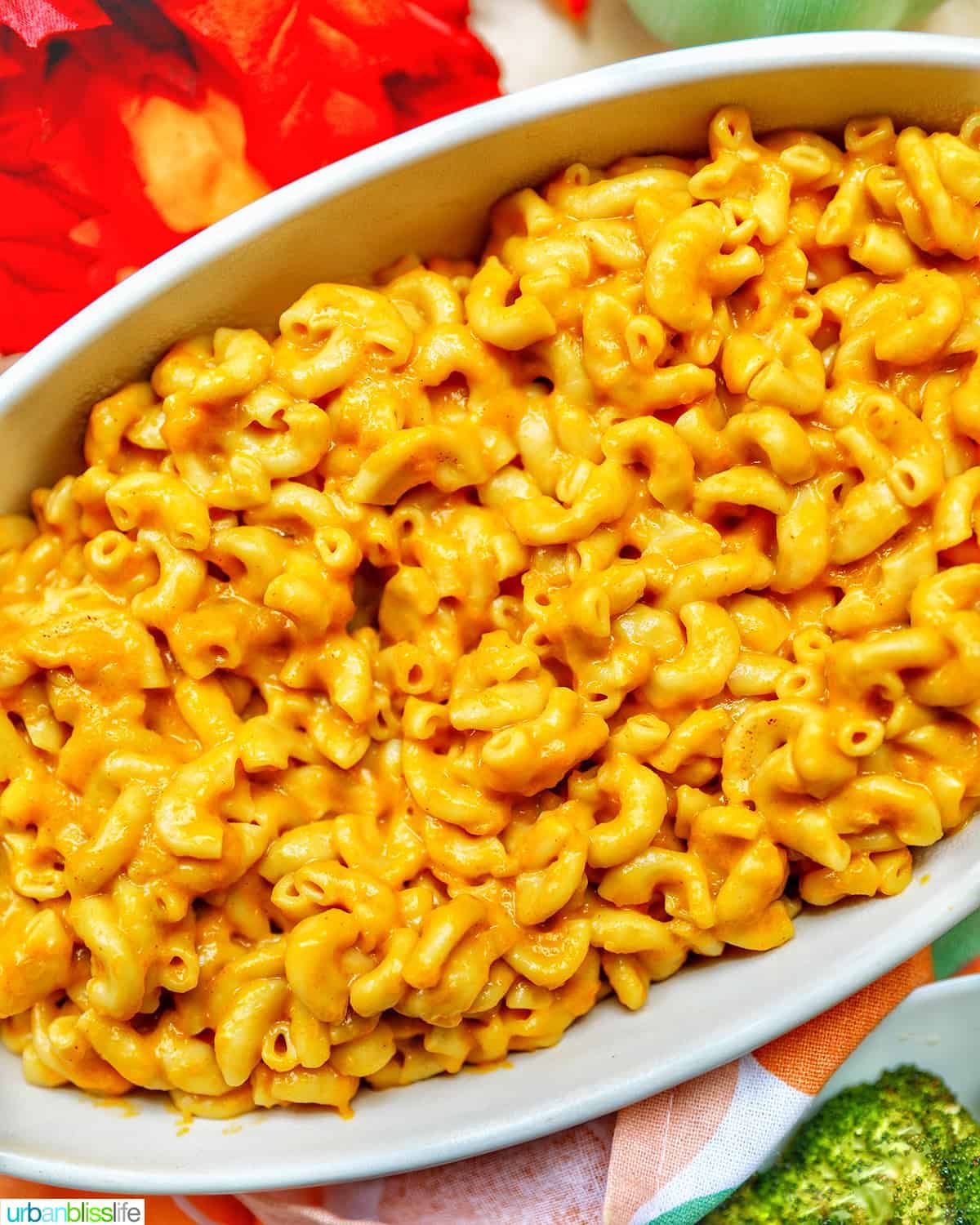 Butternut Squash Mac and Cheese in a serving platter