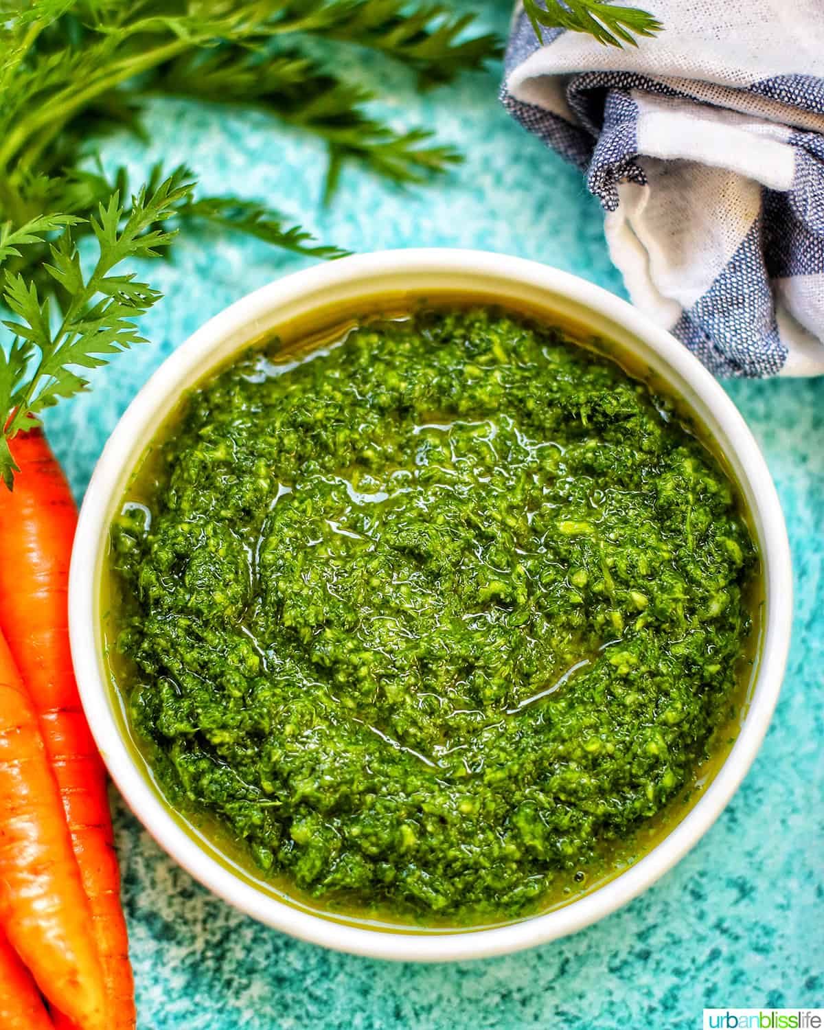 carrot top pesto feature