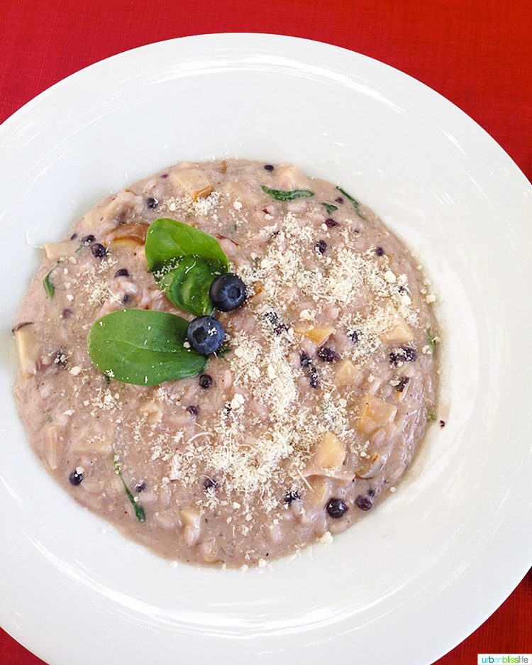 tasty blueberry risotto at Castles of Bellinzona