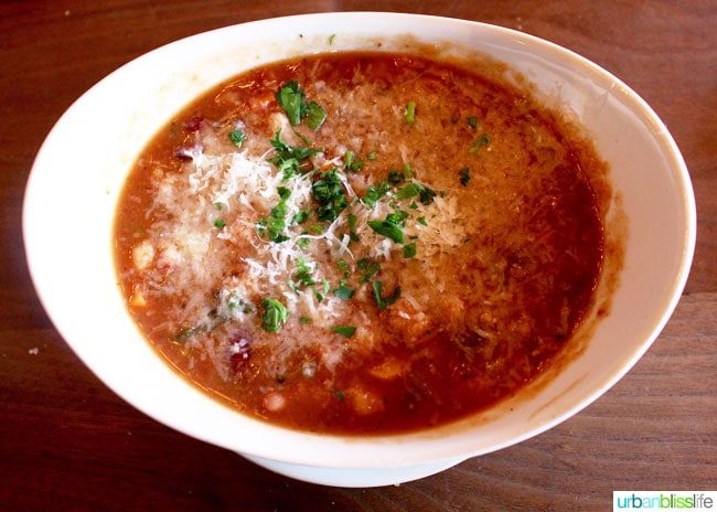 Minestrone at Catelli's restaurant in Geyserville