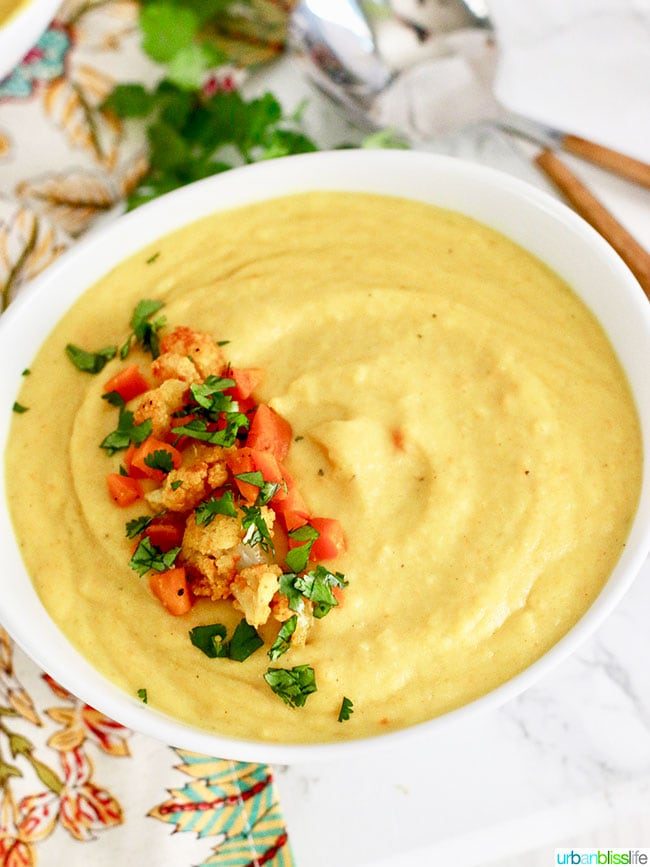 Cauliflower Carrot Soup for the table