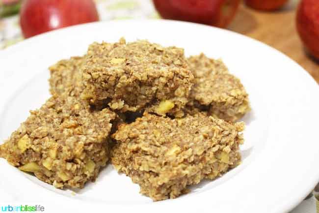Chewy Apple Granola Bars recipe on http://UrbanBlissLife.com
