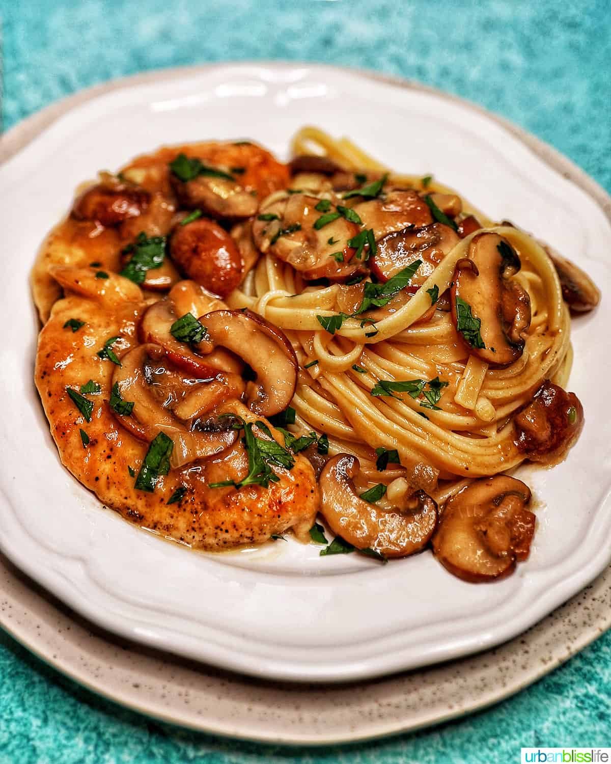 classic chicken marsala pasta with linguine