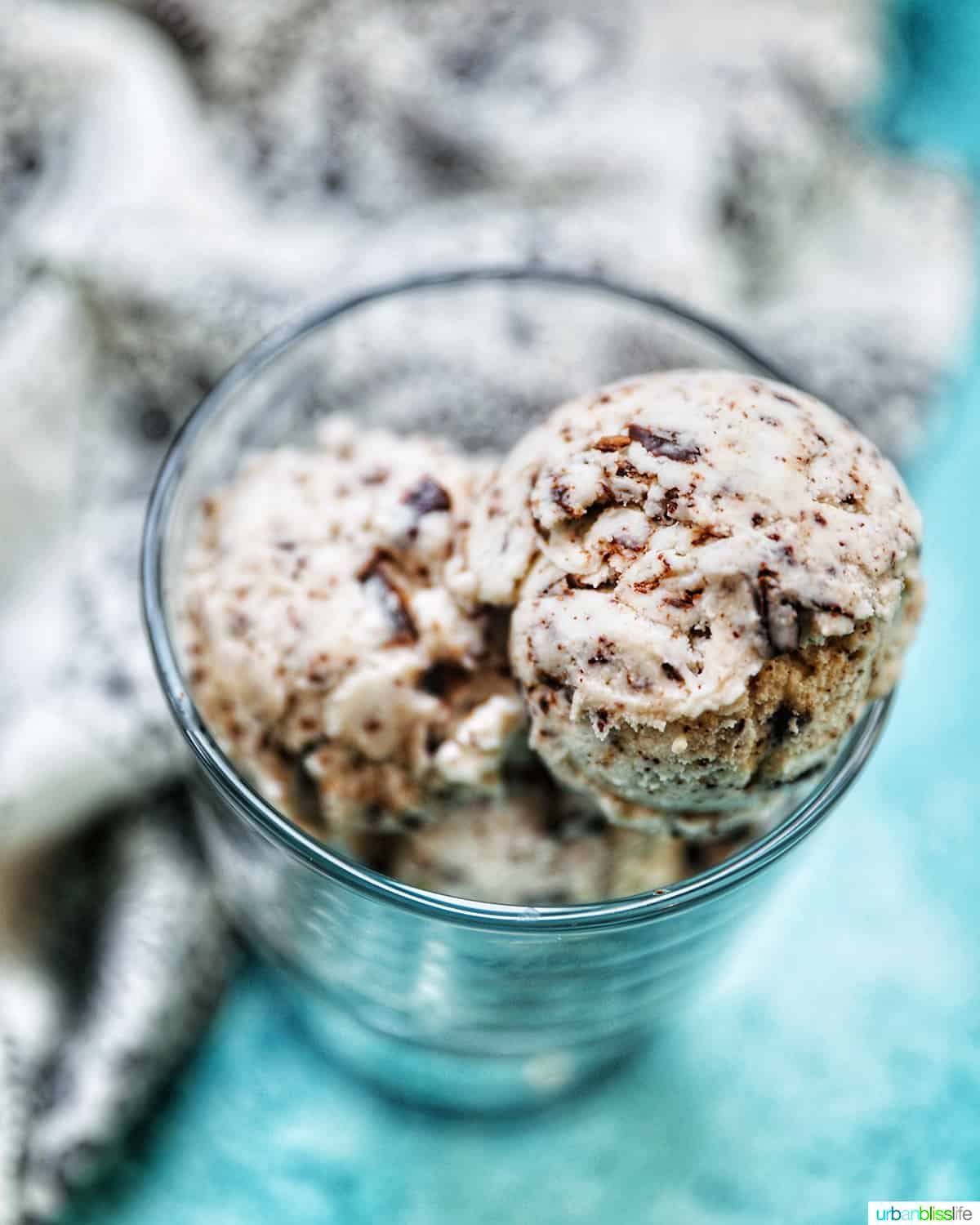 bowl of dairy-free chocolate chip ice cream