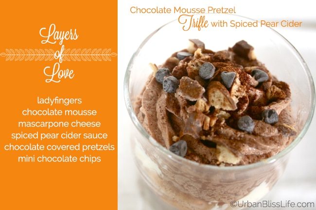Chocolate Mousse Pretzel Trifle with Spiced Pear Cider Recipe