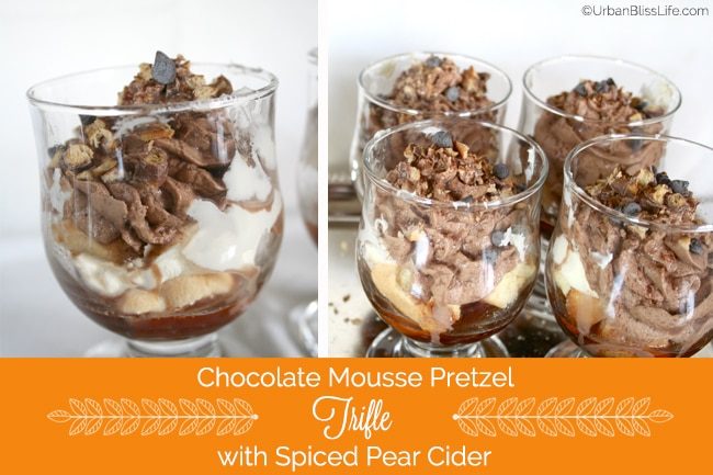 Chocolate Mousse Pretzel Trifle with Spiced Pear Cider recipe