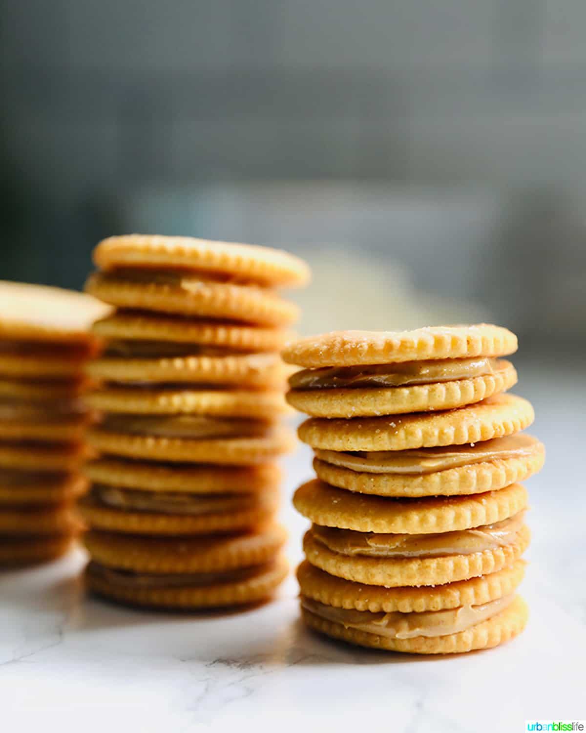 stacks of Ritz cracker cookies