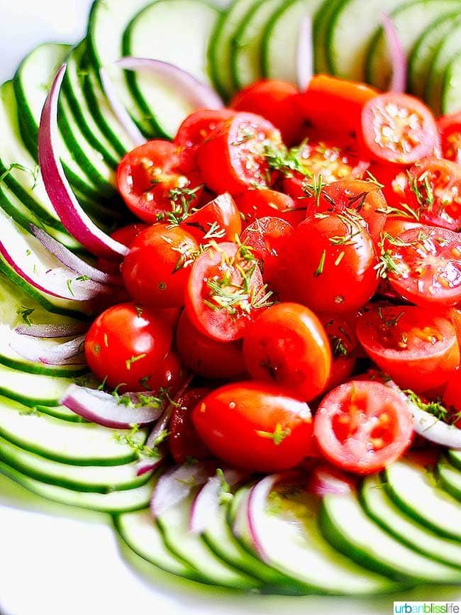 Mediterranean Cucumber Tomato Salad from the stove