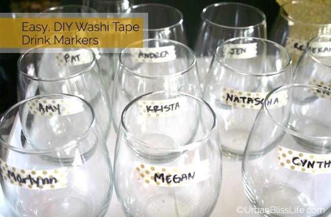 DIY Washi Tape Drink Markers