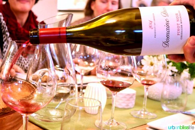 red wine being poured