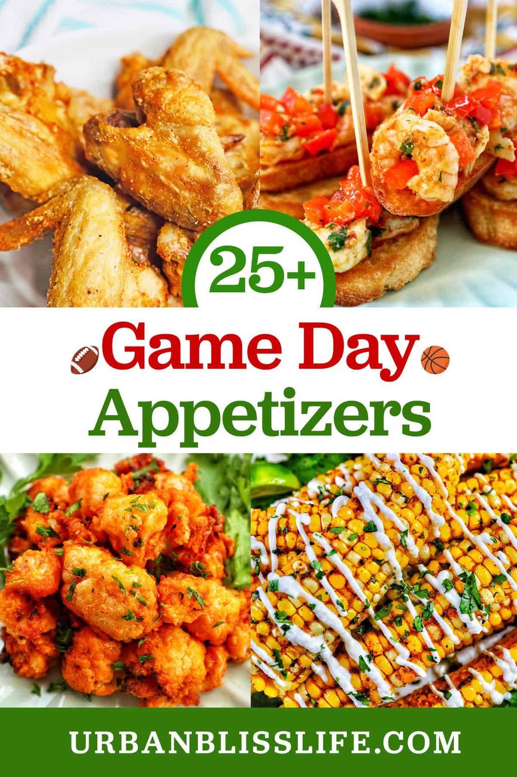 game day appetizers with title text overlay.