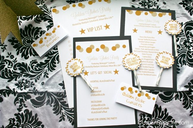 Golden Globe Awards Party Printables by ©Urban Bliss