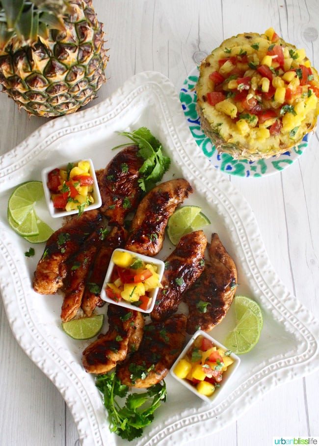 Grilled Pineapple Chicken recipe on UrbanBlissLife.com