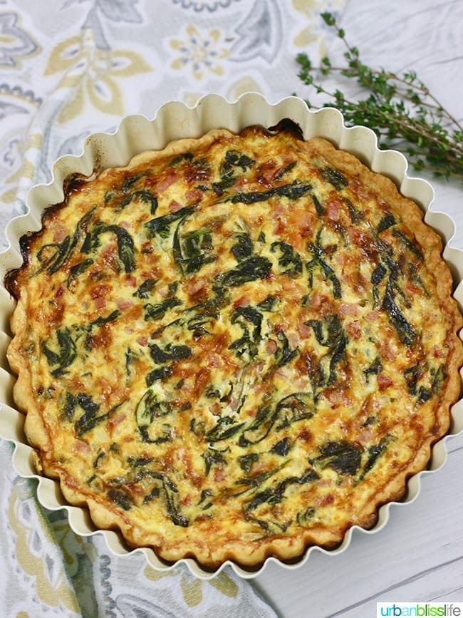 Ham Cheddar Spinach Quiche
