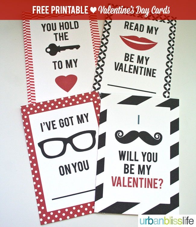 Hipster Valentine's Day Cards Free Printables