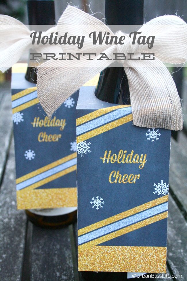 Urban Bliss Holiday Wine Tag Printable