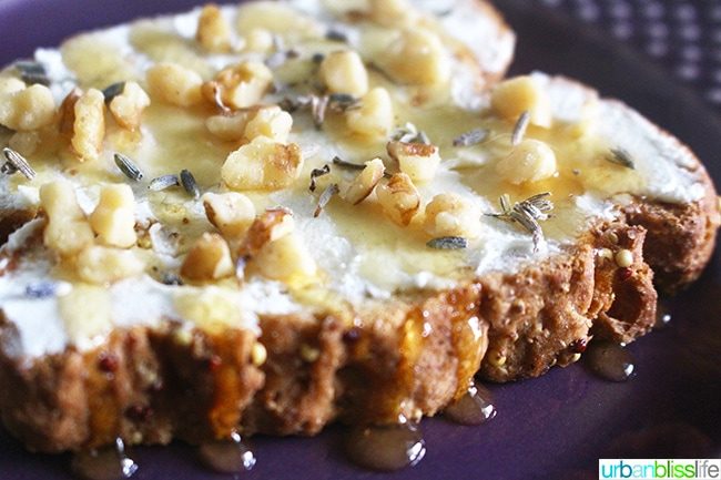 Honey Walnut Lavender with goat cheese, recipe on UrbanBlissLife.com