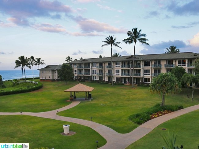 Kauai Westin Princeville Ocean Resort Villas with lush green landscaping