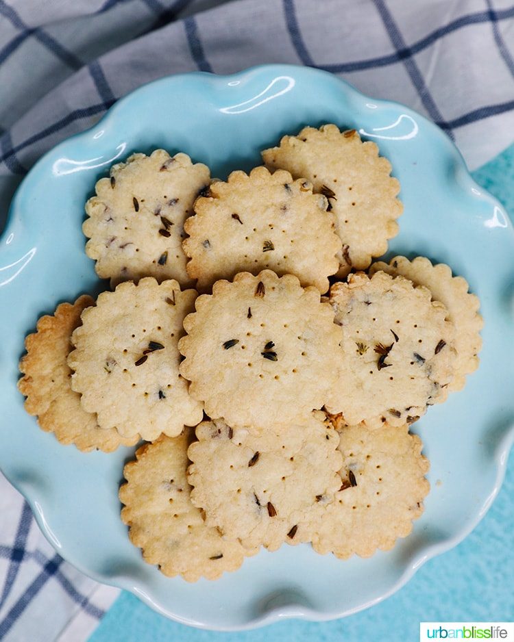 lavender shortbread cookies on a place
