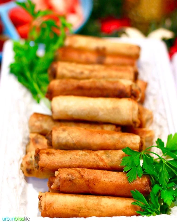 Plate of Filipino lumpia