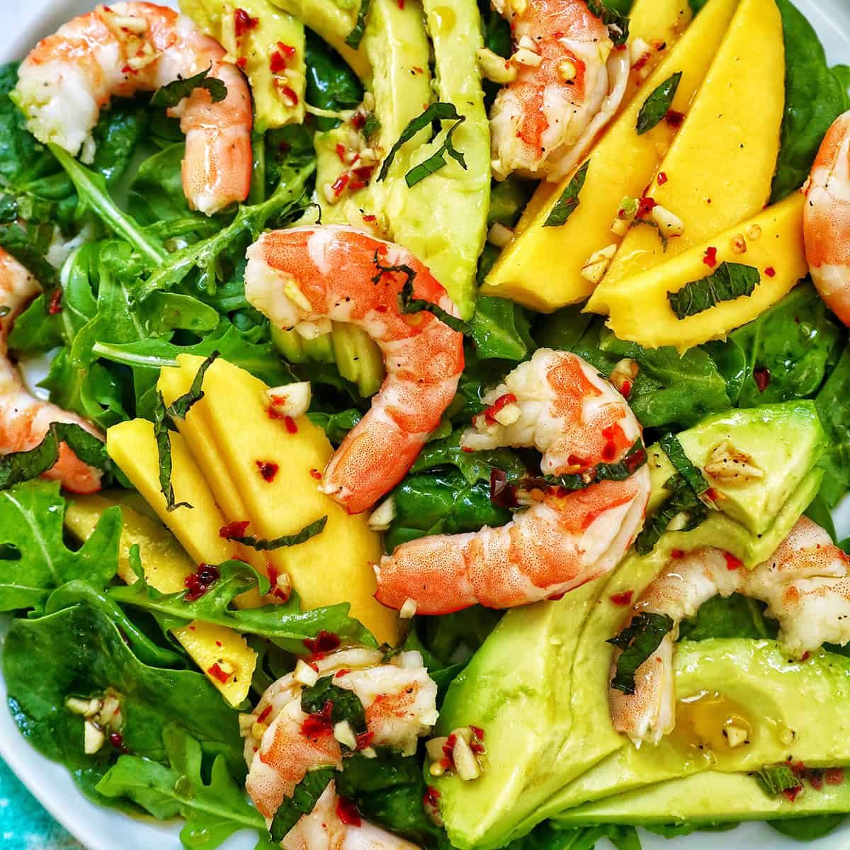 mango avocado prawn salad.