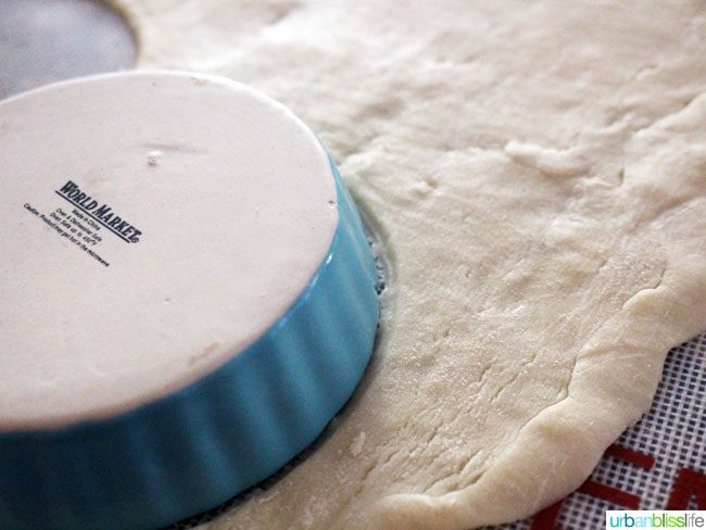 pie dough with upside down pie dish