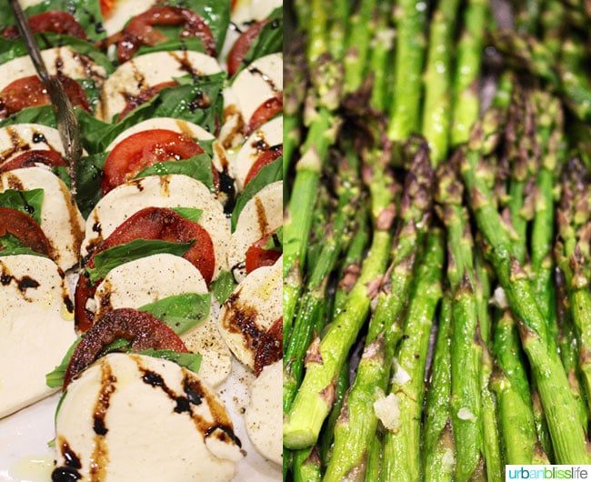 asparagus and caprese salad