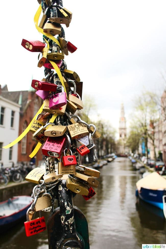 love locks bridge Amsterdam