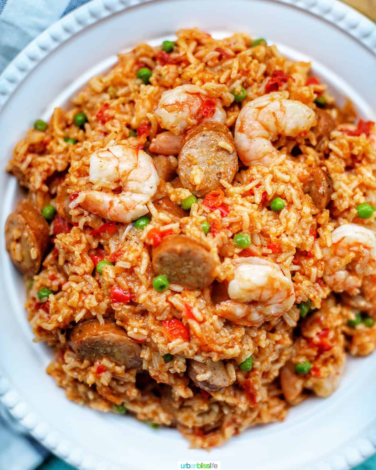 bowl of seafood jambalaya