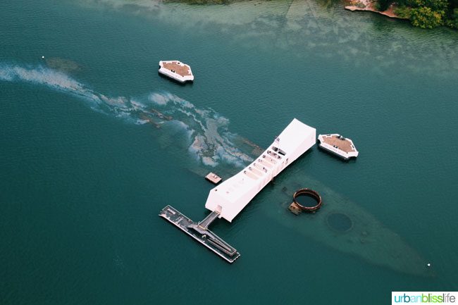 oahu helicopter tour - USS Arizona