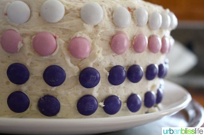 Ombre cake with m&ms