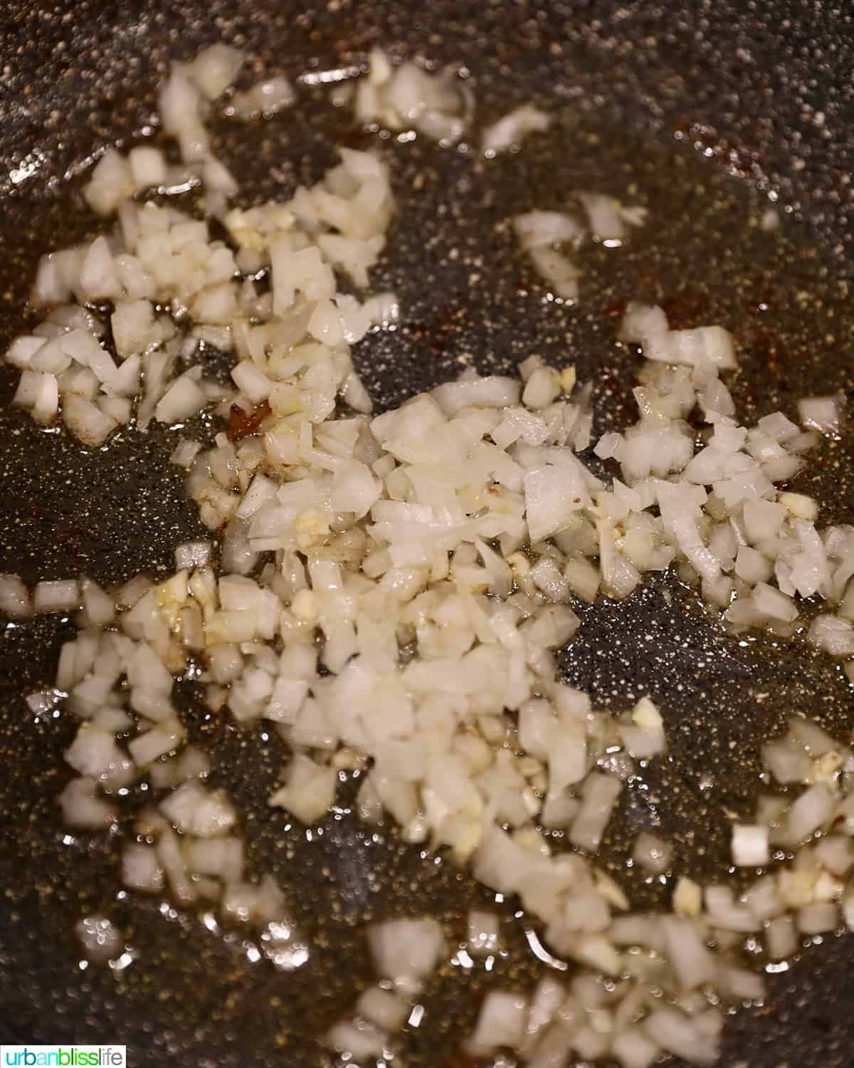 sauteing onions and garlic
