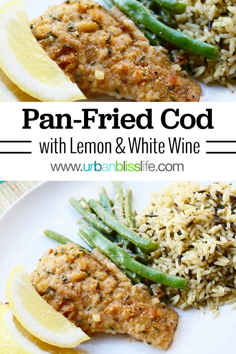 pan-fried cod with lemon & white wine