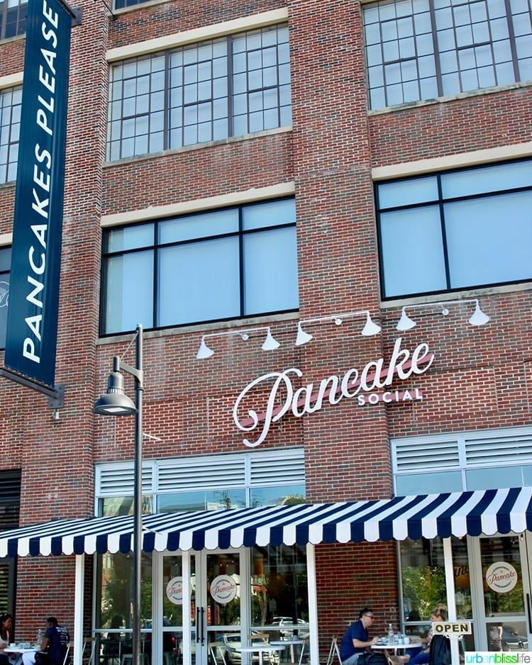 at pancake social in atlanta sign