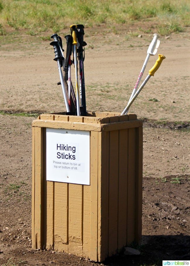 box of hiking sticks