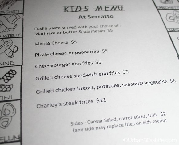 Serratto - Kids Menu