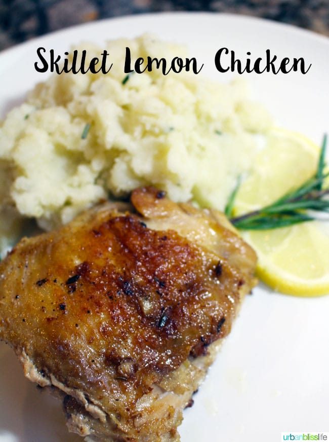 Simple Skillet Lemon Chicken recipe on UrbanBlissLife.com