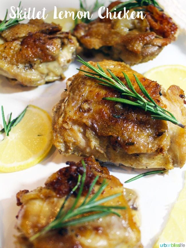 Simple Skillet Lemon Chicken recipe on UrbanBlissLife.com