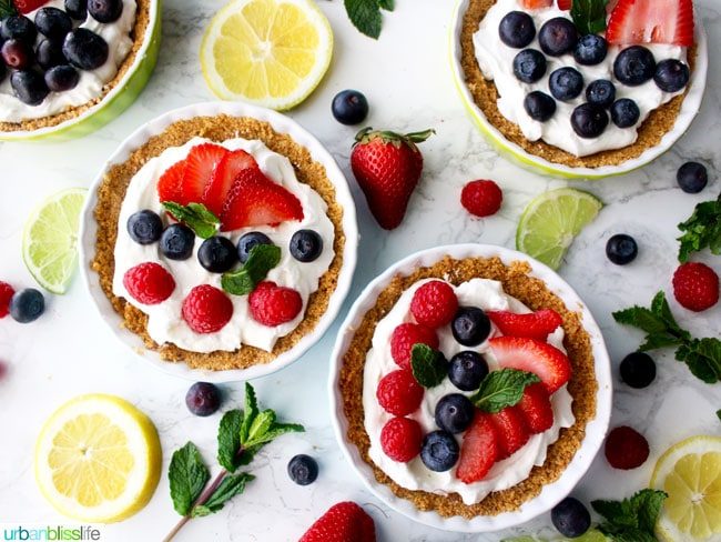 Simple Spring Mini Fruit Tarts recipe on UrbanBlissLife.com