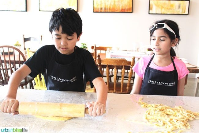 kids rolling out dough