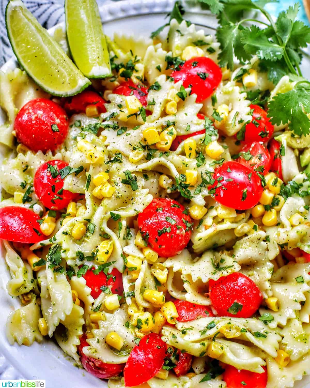 Avocado Pasta Salad Corn Tomatoes