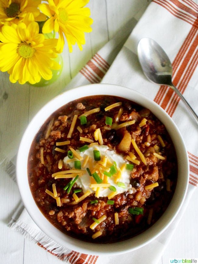 Turkey Chili With Stout and Farro recipe on UrbanBlissLife.com